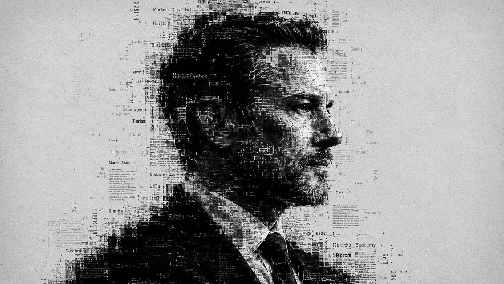 Daniel Whitfield — newsprint portrait