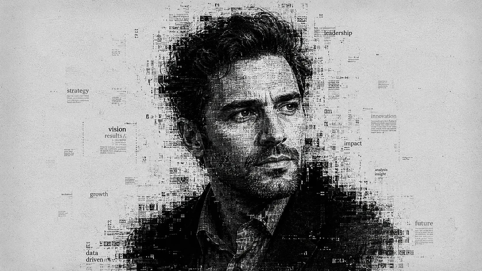 Oliver Pemberton — newsprint portrait