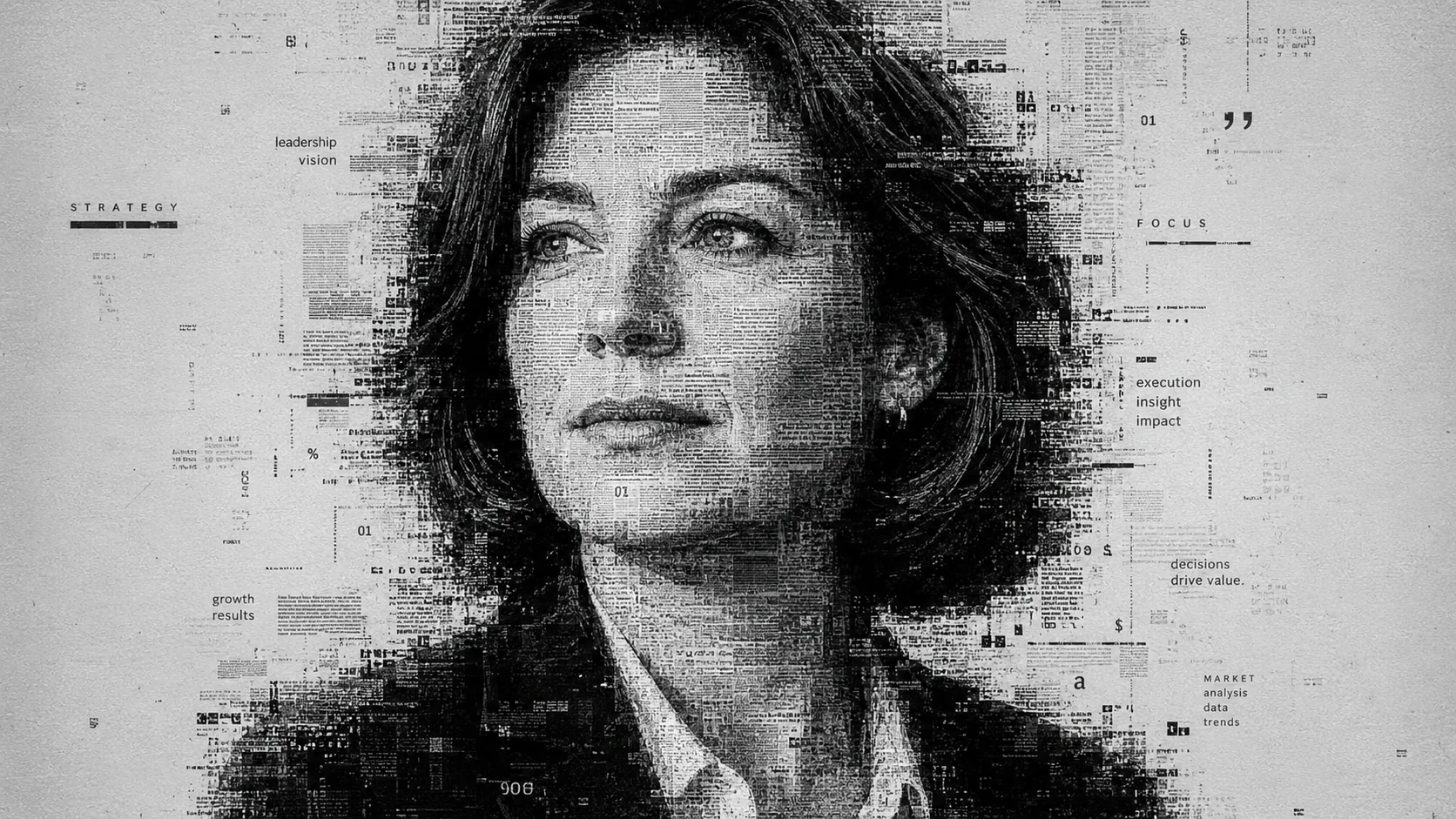 Elena Torres — newsprint portrait